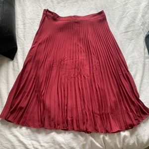 Pleated Burgundy Skirt
